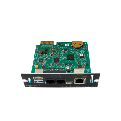 APC AP9641： 带环境监测功能的第三代网络管理卡，支持SNMP、Modbus TCP、 BACnet（5-20kVA 机型已内置）