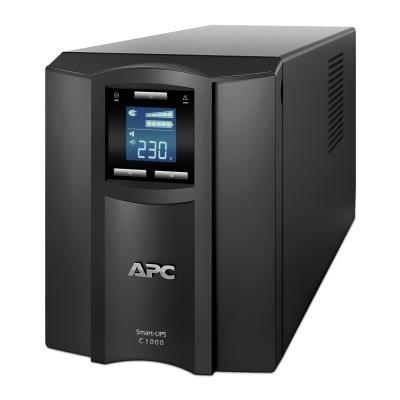 APC SMC1000ICH 1000VA, 在线互动式,塔式标准机,内置电池盒APCRBC142, 230V, 8x IEC C13交流输出口, AVR自动稳压, LCD液晶显示