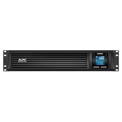 APC SMC1500I2U-CH 1500VA, 在线互动式,机架标准机,更换电池APCRBC132, 208/230V, 4x IEC C13 outlets交流输出口, AVR自动稳压, LCD液晶显示
